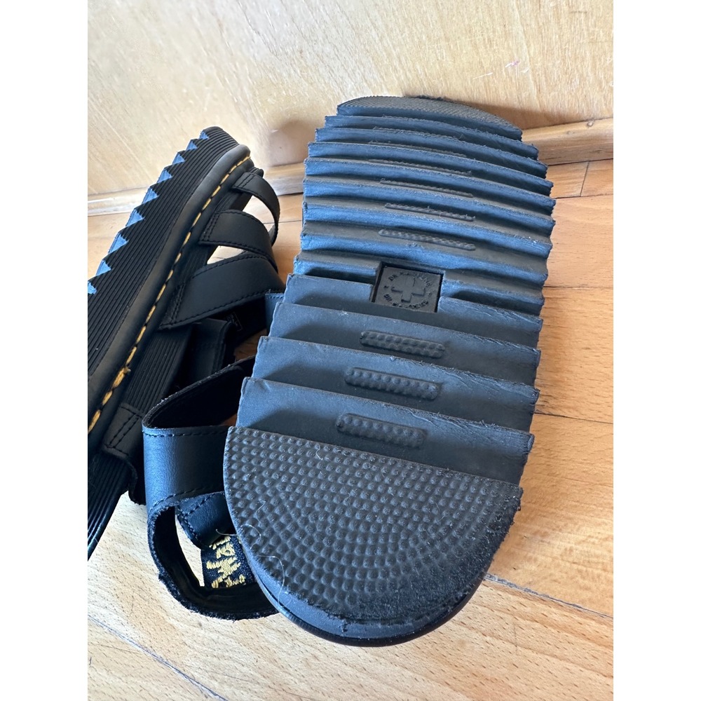 Dr. Martens Blaire Black Platform Gladiator Sandals 3-Strap Buckle Zebrilus Sole - Picture 4 of 9